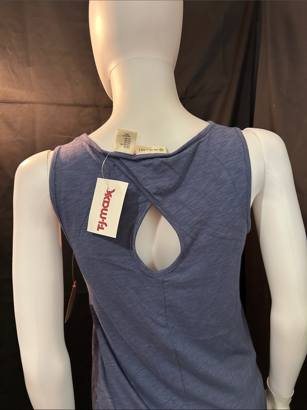 T.J.Maxx Slate Blue Sleeveless Tank with Back Keyhole